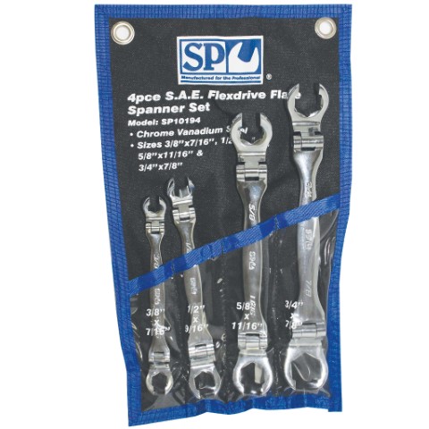 SP - 4PC METRIC FLEXDRIVE FLARE NUT SPANNER SET 